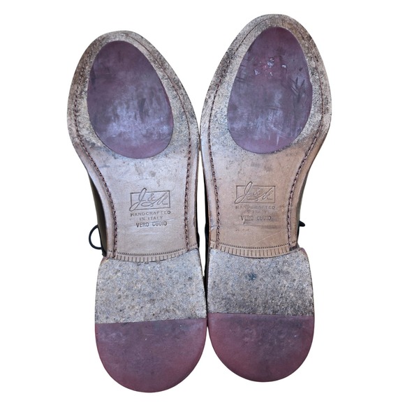 Johnson & Murphy Mens Burgundy Cap Toe Oxford Dress Shoes Size 11  Made in Italy - Picture 9 of 11